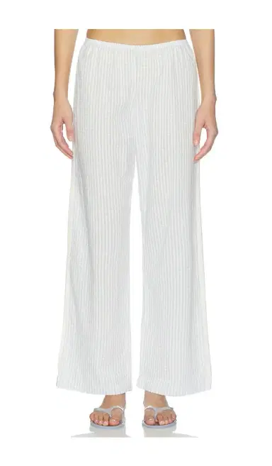 DONNI. The Cotton Gingham Stripe Crop Pant | Thumbnail 2