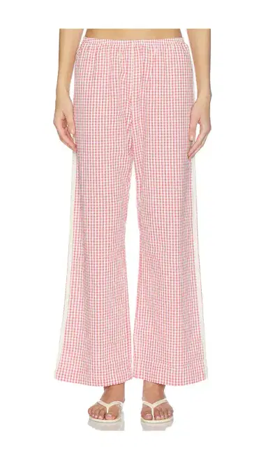 DONNI. The Cotton Gingham Stripe Crop Pant | Thumbnail 2