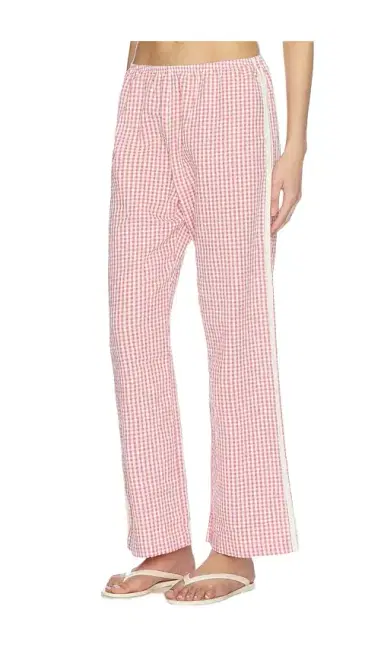 DONNI. The Cotton Gingham Stripe Crop Pant | Thumbnail 1