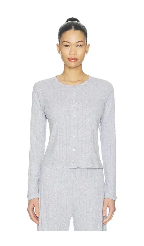 LESET Pointelle Classic Cardigan