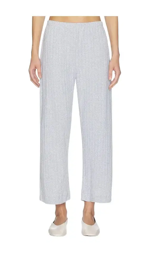 LESET Pointelle Crop Wide Leg Pant