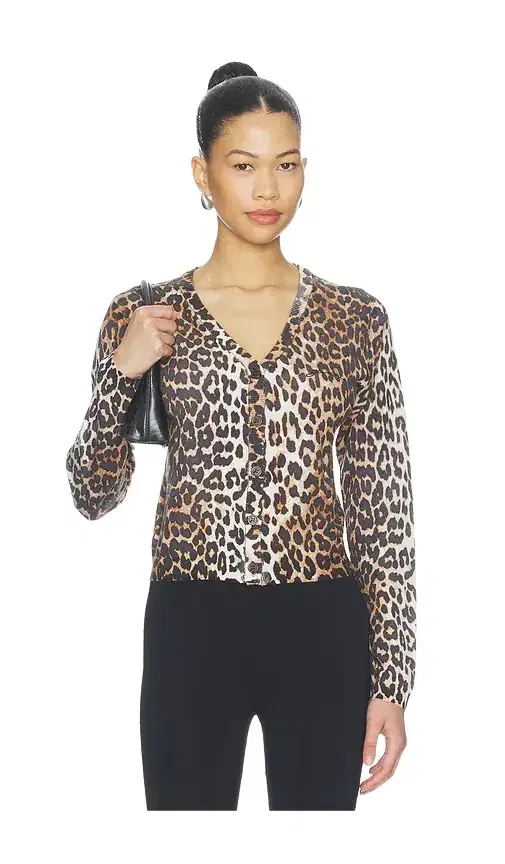 Ganni Printed Merino Cardigan