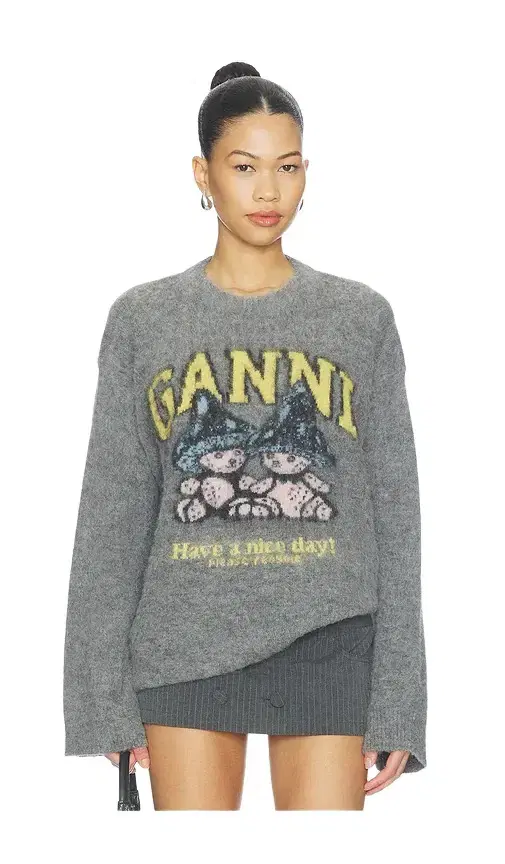 Ganni Mushroom Teddy Brushed Alpaca Sweater