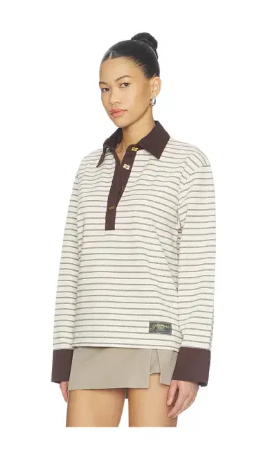 Ganni Single Pique Polo Top | Thumbnail 2
