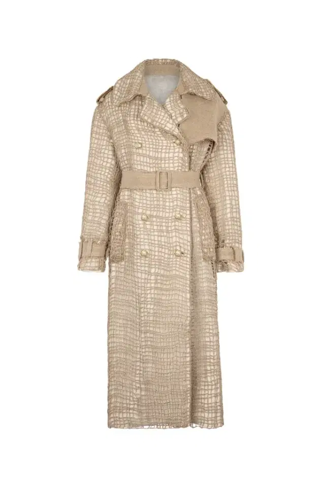 Roberto Cavalli Grid Trench Coat with belt