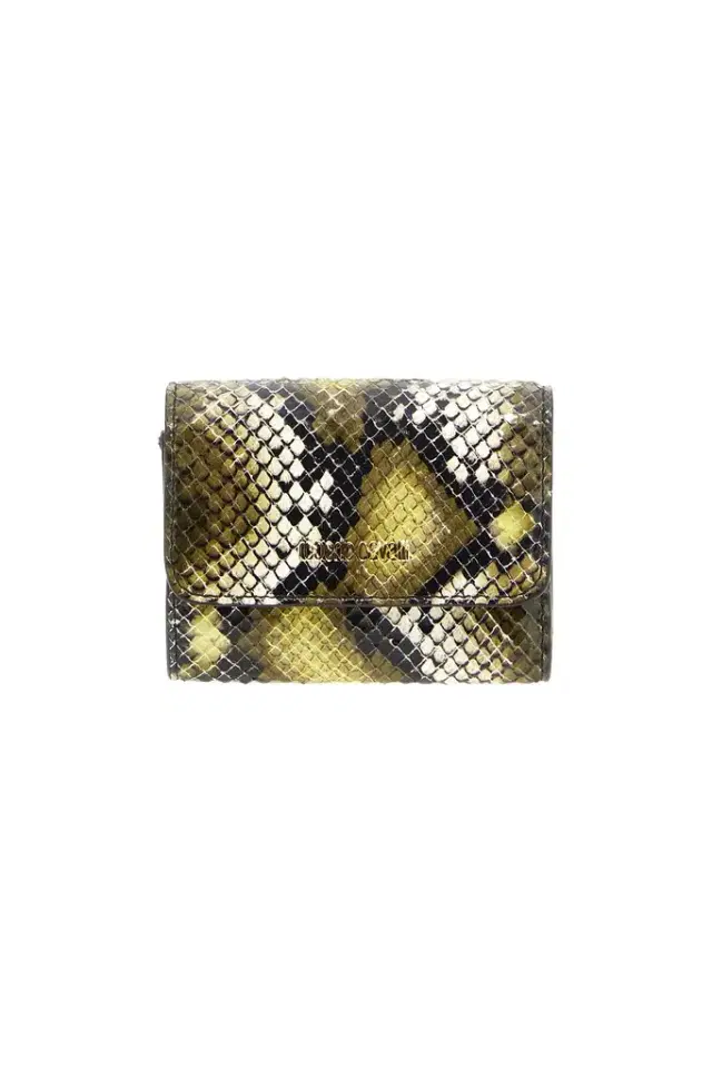 Roberto Cavalli Small logo-print leather wallet