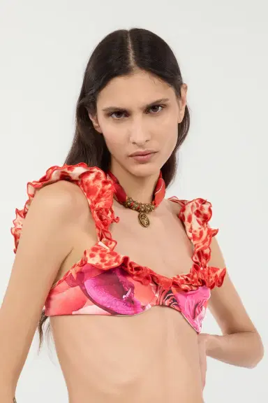 Roberto Cavalli Necklace in metal and printed silk | Thumbnail 2 Roberto Cavalli Necklace in metal and printed silk | Thumbnail 2