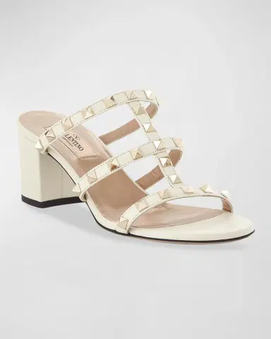 Valentino Garavani Rockstud Caged 60mm Slide Sandals | Thumbnail 2