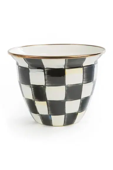 MacKenzie-Childs Courtly Check Enamel Flower Pot | Thumbnail 3