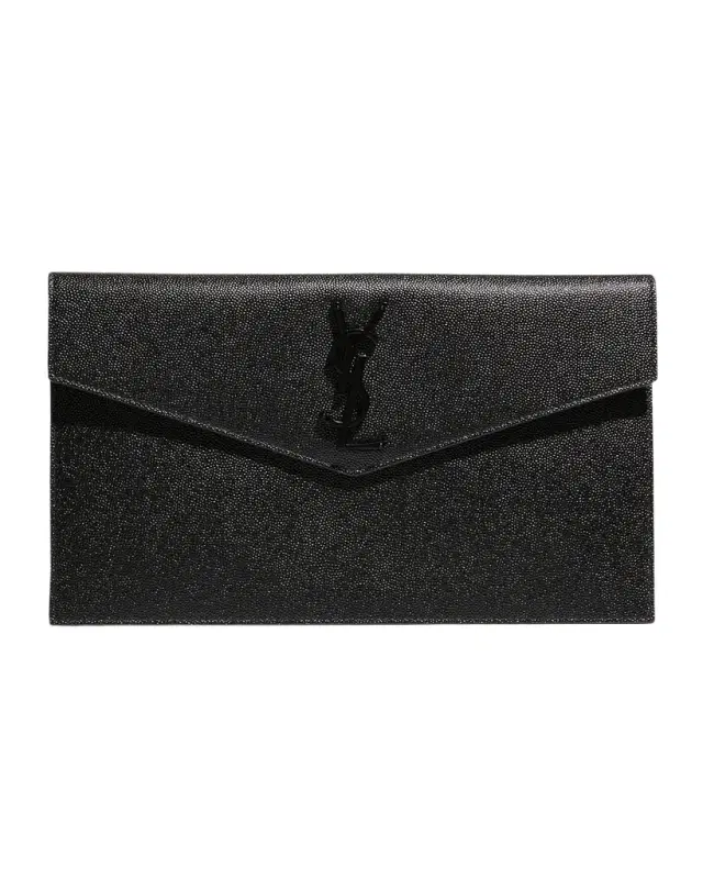 Saint Laurent Uptown YSL Pouch in Grained Leather