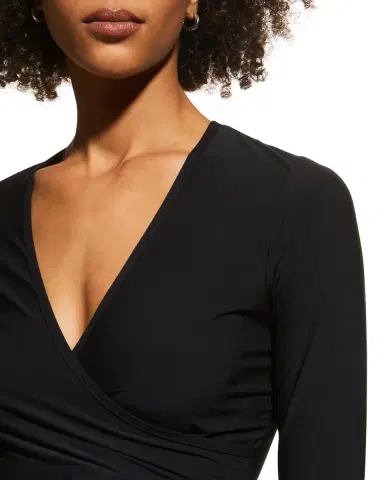 Commando Cropped Long-Sleeve Wrap Top | Thumbnail 5