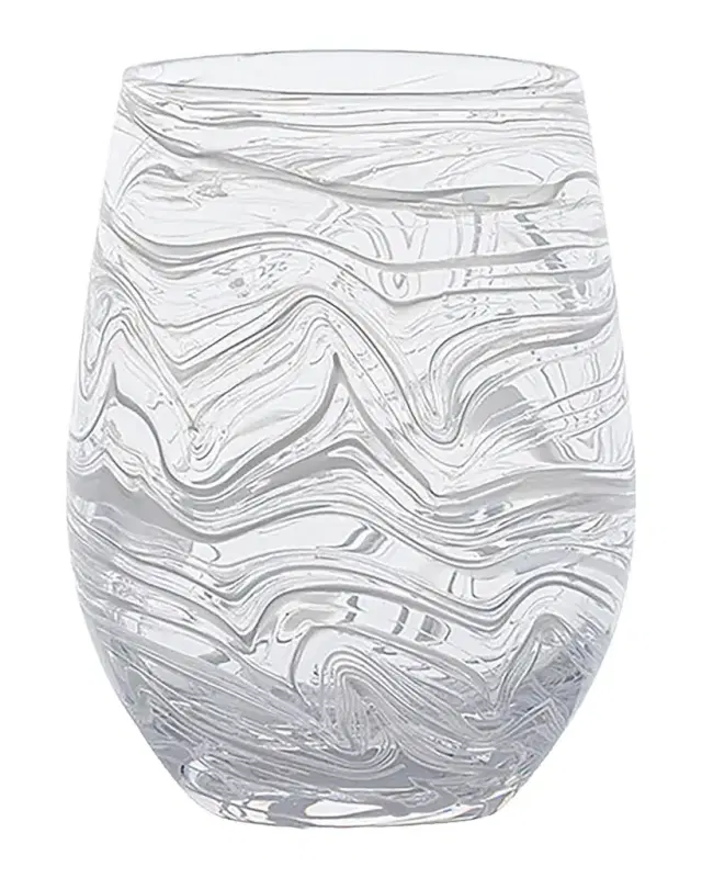 Juliska Puro Marbled Stemless Wine Glass, 15 oz.