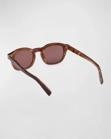 Zegna Men's AURORA Acetate Round Sunglasses | Thumbnail 2 Zegna Men's AURORA Acetate Round Sunglasses | Thumbnail 2