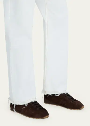 Jacquemus Men's Les Tennis Croc-Embossed Suede Sneakers | Thumbnail 6
