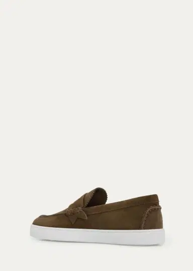 Christian Louboutin Men's The Harold I Flat Leather Red-Sole Boat Shoes | Thumbnail 4