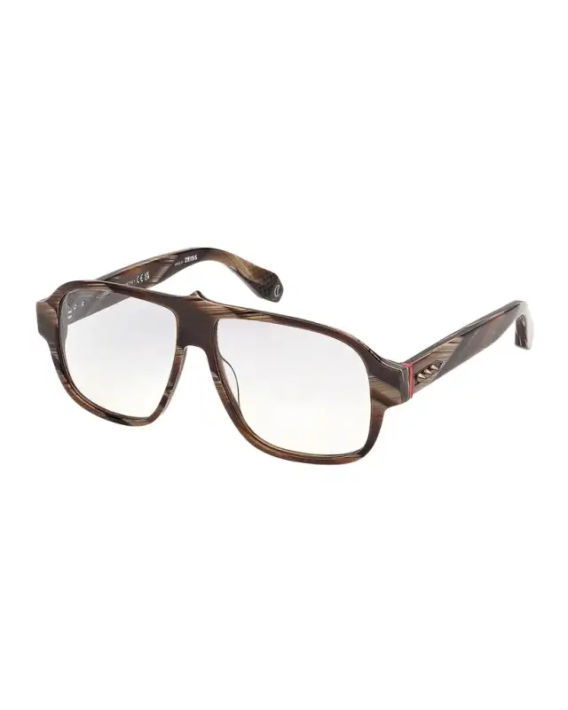 Christian Louboutin Men's Temple-Spike Acetate Rectangle Eyeglasses