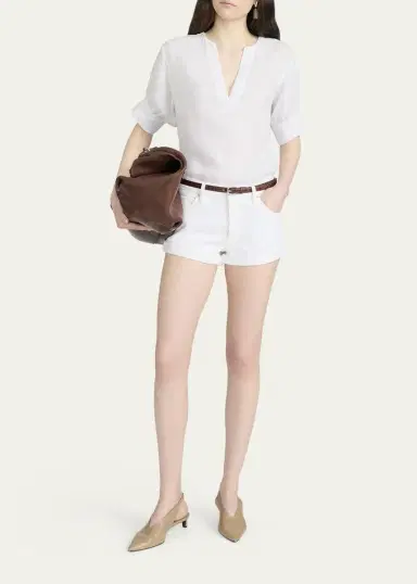Frame The Linen V-Neck Top | Thumbnail 2