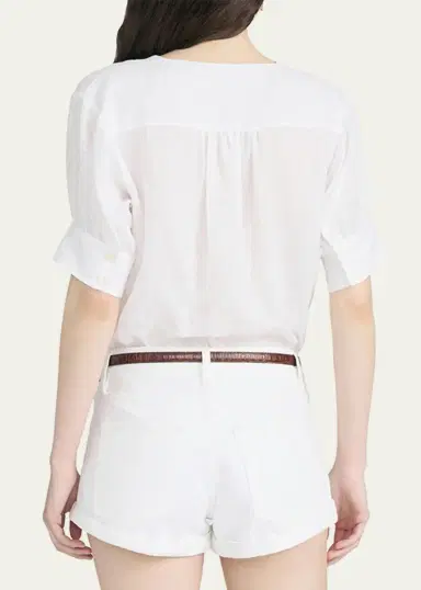 Frame The Linen V-Neck Top | Thumbnail 3