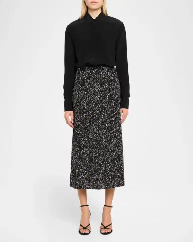 Valentino Garavani Star-Print Silk Midi Skirt | Thumbnail 2