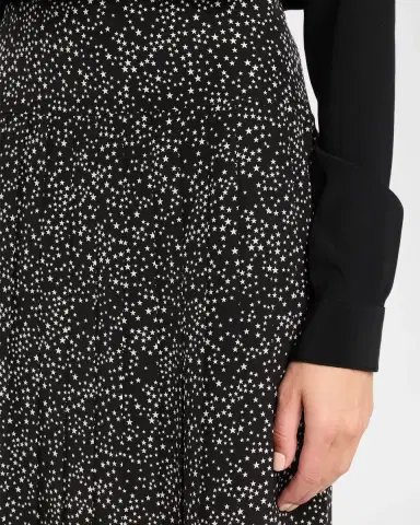 Valentino Garavani Star-Print Silk Midi Skirt | Thumbnail 7