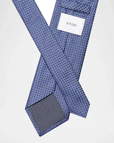 Eton Men's Micro-Geometric Jacquard Silk Tie | Thumbnail 2