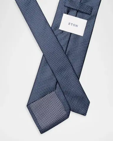 Eton Men's Micro-Geometric Jacquard Silk Tie | Thumbnail 2