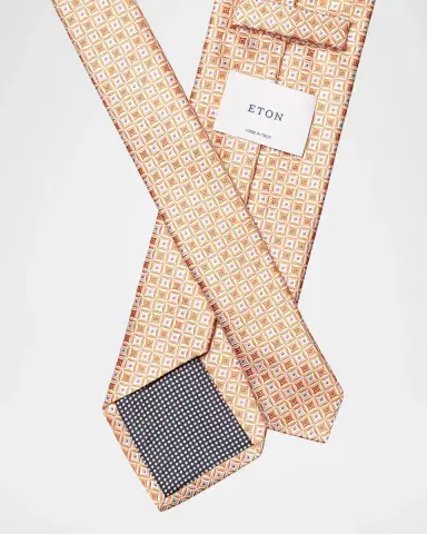 Eton Men's Geometric Medallion Silk Jacquard Tie | Thumbnail 2