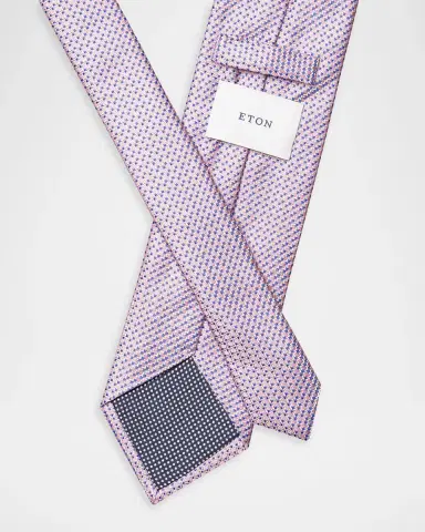 Eton Men's Micro-Geometric Jacquard Silk Tie | Thumbnail 2