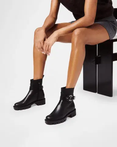 Christian Louboutin Dianouchette Leather Red Sole Ankle Booties | Thumbnail 2 Christian Louboutin Dianouchette Leather Red Sole Ankle Booties | Thumbnail 2