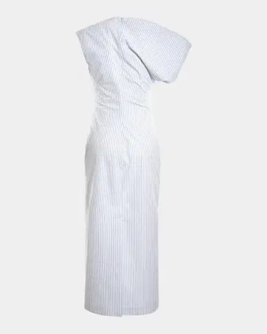 Malo Pinstriped Cotton Off-The-Shoulder Midi-Dress | Thumbnail 7 Malo Pinstriped Cotton Off-The-Shoulder Midi-Dress | Thumbnail 7