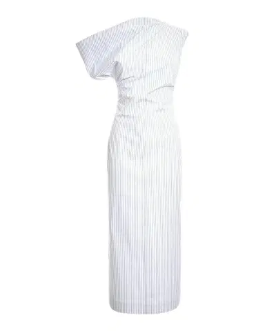 Malo Pinstriped Cotton Off-The-Shoulder Midi-Dress | Thumbnail 1 Malo Pinstriped Cotton Off-The-Shoulder Midi-Dress | Thumbnail 1