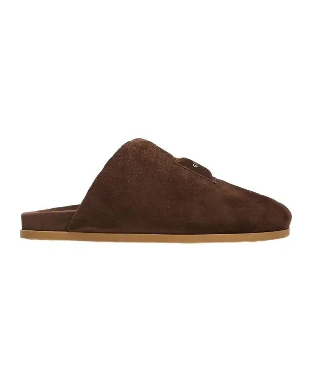 Givenchy Men's Puffy Asymmetric Suede Mules