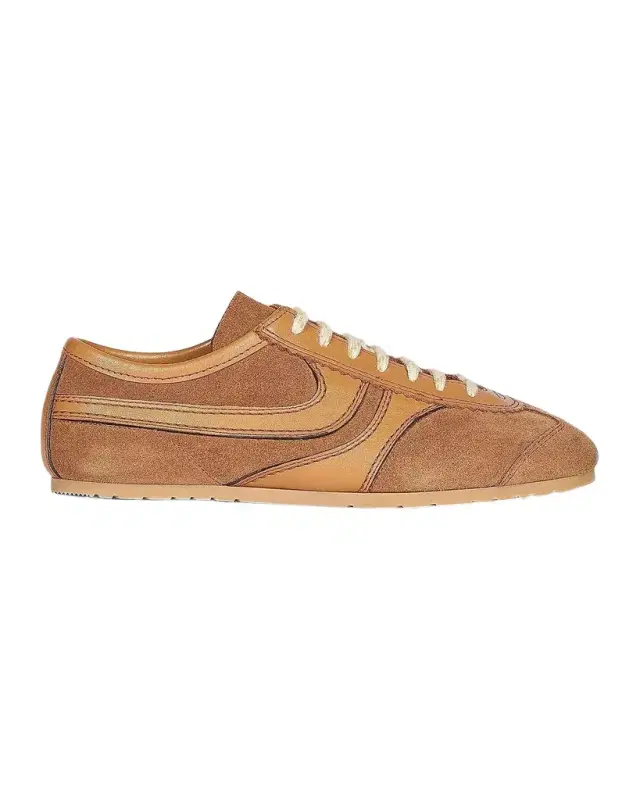 Dries Van Noten Round-Toe Suede Low-Top Sneakers