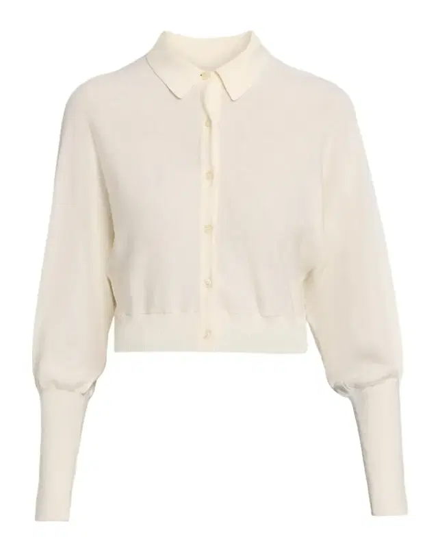 Lela Rose Cropped Dolman-Sleeve Collared Cardigan