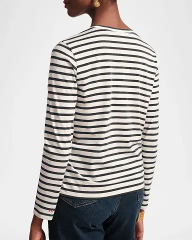 Frances Valentine Striped Long-Sleeve Cotton T-Shirt | Thumbnail 2 Frances Valentine Striped Long-Sleeve Cotton T-Shirt | Thumbnail 2
