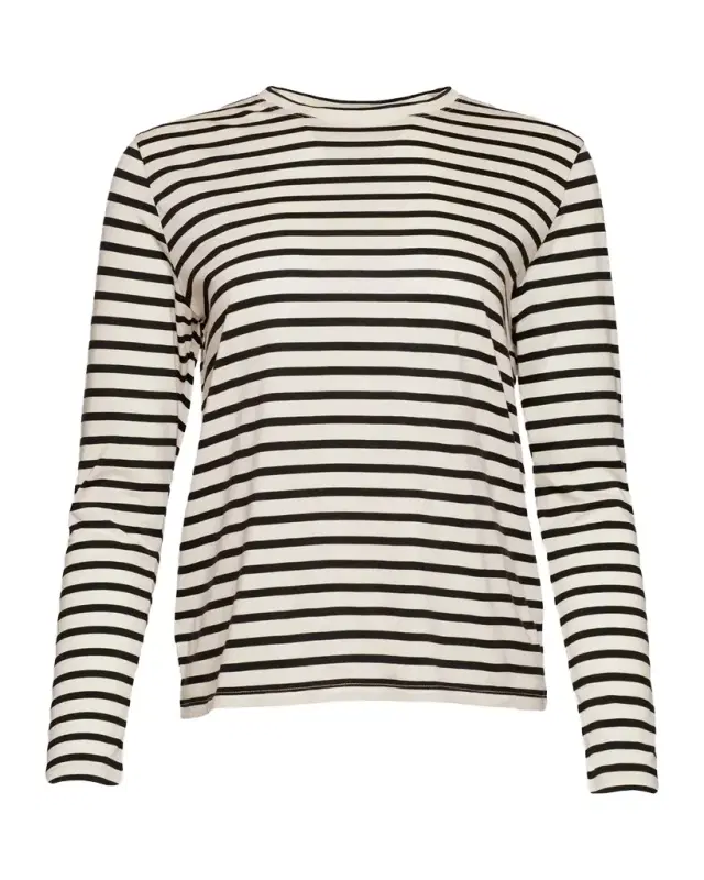 Frances Valentine Striped Long-Sleeve Cotton T-Shirt