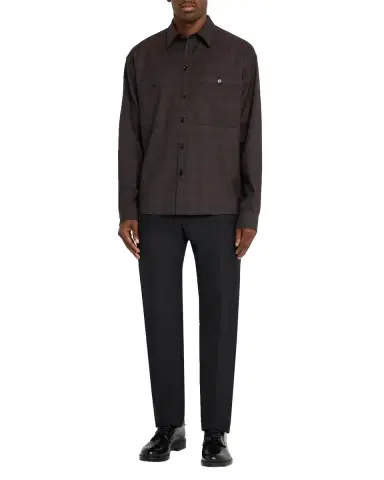 Dolce & Gabbana Men's Lana Tonal Check Double-Pocket Button-Down Shirt | Thumbnail 6