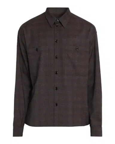 Dolce & Gabbana Men's Lana Tonal Check Double-Pocket Button-Down Shirt | Thumbnail 1