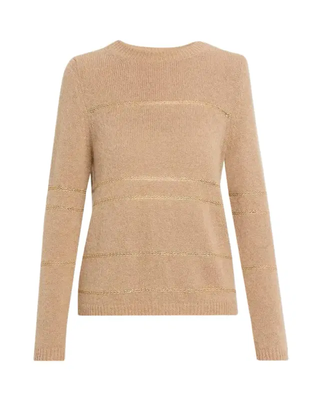 Fabiana Filippi Metallic Striped Wool-Mohair Sweater