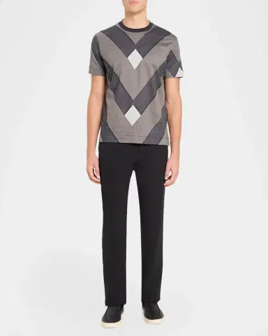 Emporio Armani Men's Crewneck Maxi-Chevron T-Shirt | Thumbnail 2