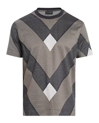Emporio Armani Men's Crewneck Maxi-Chevron T-Shirt | Thumbnail 5