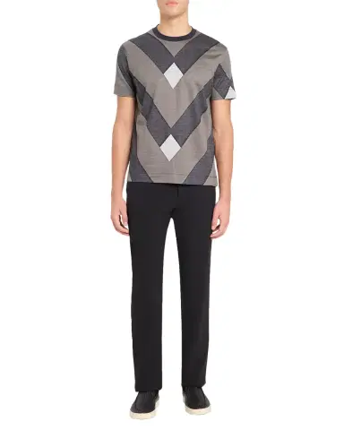 Emporio Armani Men's Crewneck Maxi-Chevron T-Shirt | Thumbnail 6