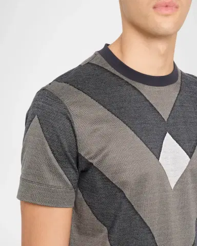 Emporio Armani Men's Crewneck Maxi-Chevron T-Shirt | Thumbnail 8