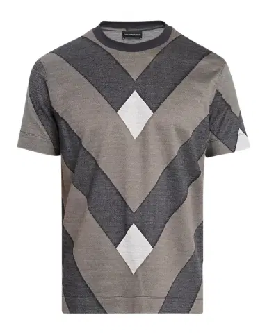 Emporio Armani Men's Crewneck Maxi-Chevron T-Shirt | Thumbnail 1