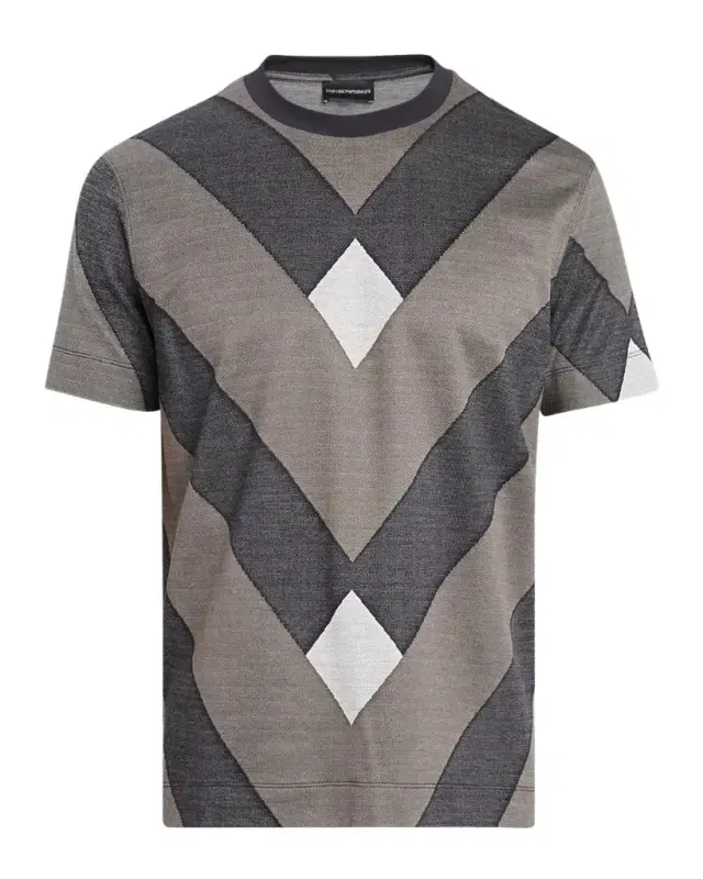 Emporio Armani Men's Crewneck Maxi-Chevron T-Shirt