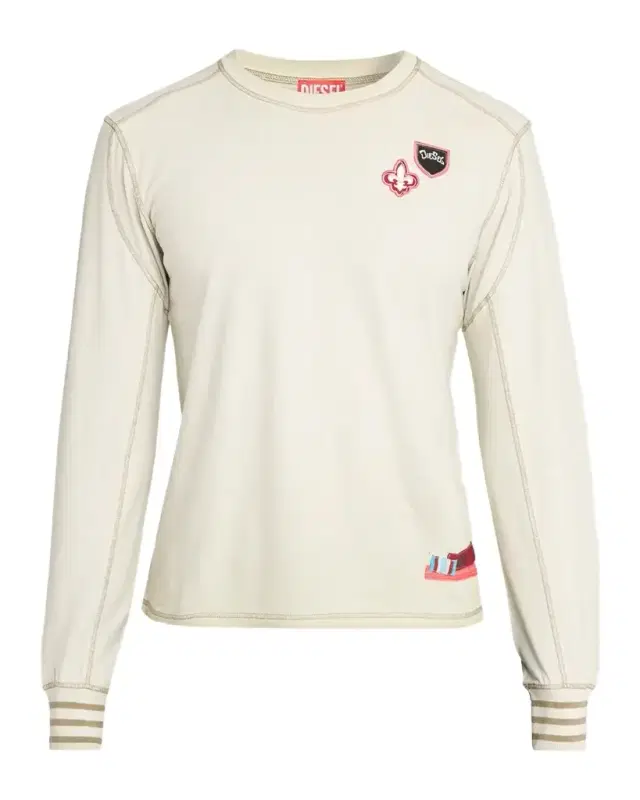 Diesel Men's Patchwork Long-Sleeve Crewneck T-Shirt