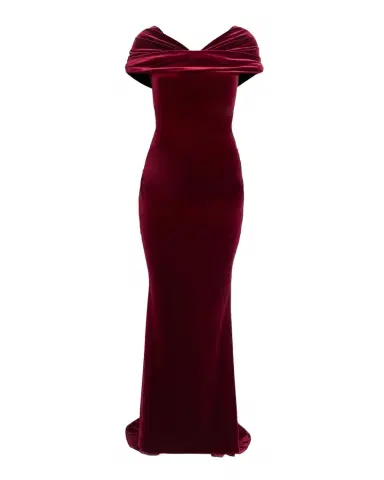 Talbot Runhof Kate Draped Velvet Mermaid Gown | Thumbnail 1 Talbot Runhof Kate Draped Velvet Mermaid Gown | Thumbnail 1