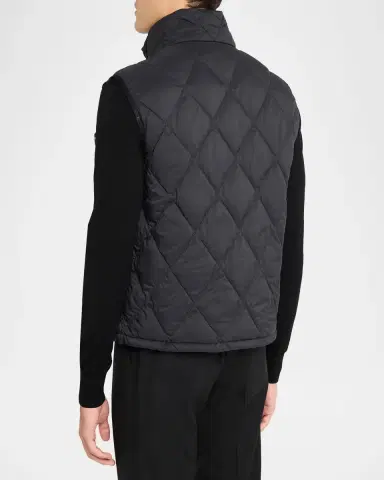 Burberry Men's Acresford Check-Tape Quilted Vest | Thumbnail 3