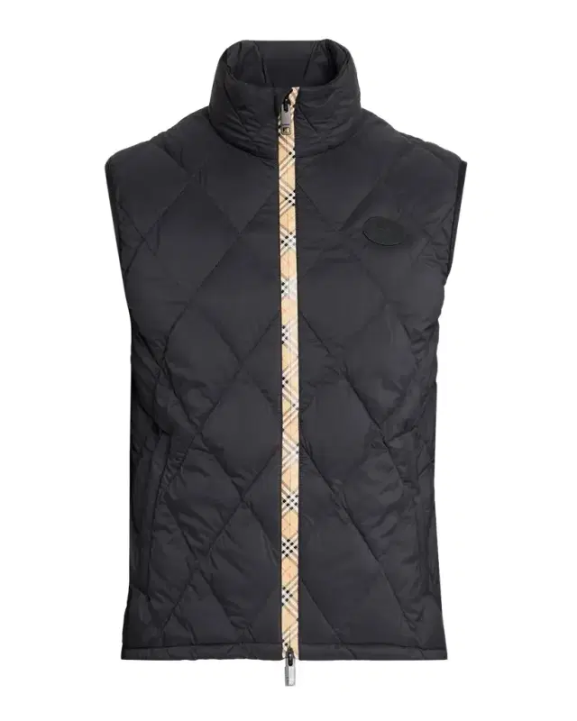 Burberry Men's Acresford Check-Tape Quilted Vest