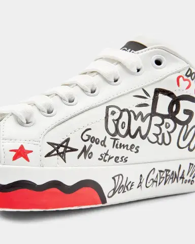 Dolce & Gabbana Embellished Printed Leather Low-Top Sneakers | Thumbnail 5